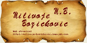 Milivoje Božičković vizit kartica